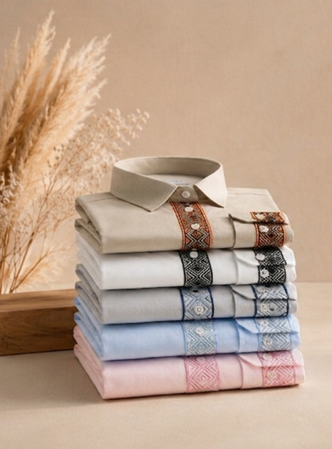 Folded shirts stack